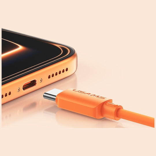 Usams USB 2.0 Cable USB-C Male - USB-C 30W Orange SJ788USB03