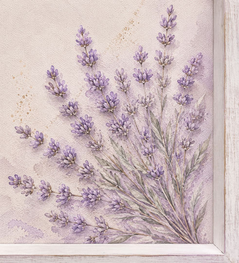Lavender Romance Στεφανοθήκη Τοίχου Τετράγωνη Ξύλινη Εκρού Lavender Romance Στεφανοθήκη Τοίχου Τετράγωνη Ξύλινη Εκρού