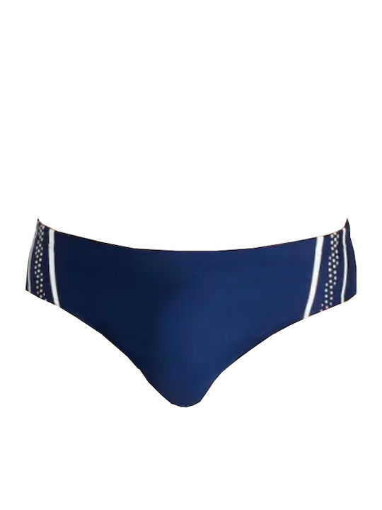 Herren Badebekleidung Slip Marineblau mit Mustern