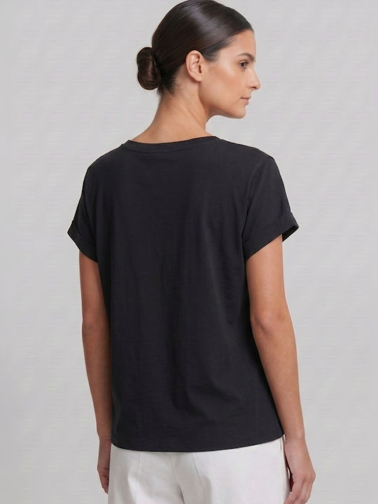 Γυναικείο Crop T-shirt Μαύρη