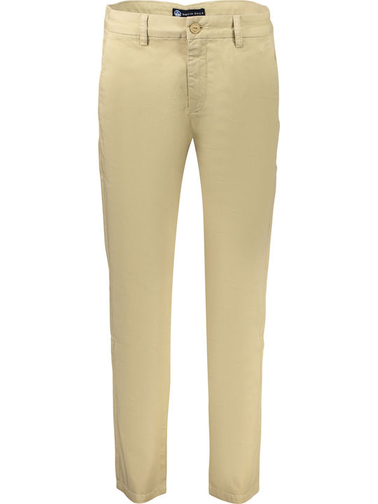 Damen Chino Hose Baumwoll-Set in Schlank Passform Beige