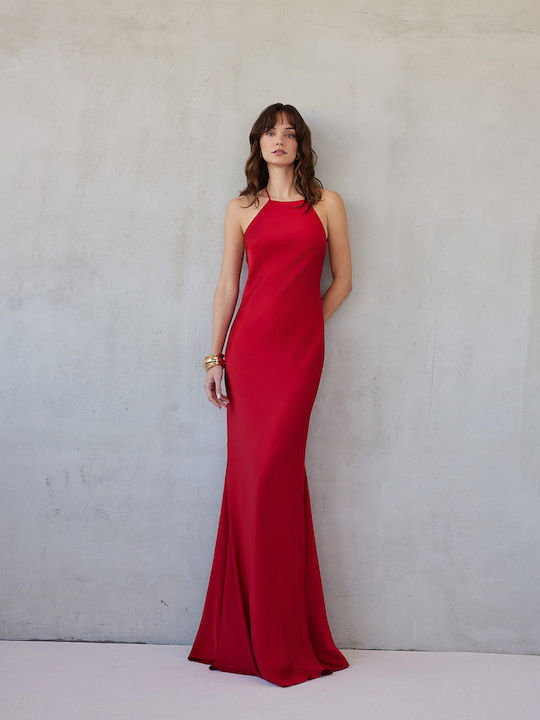 Summer Maxi Dress for Wedding and Christening Red