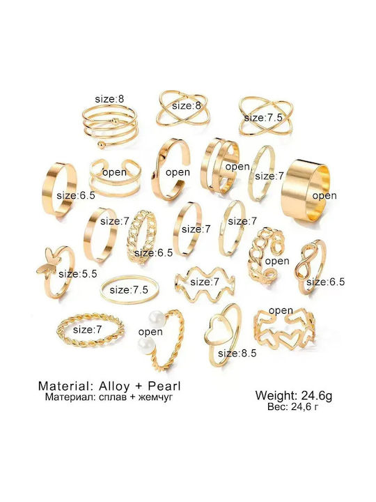 Vergoldete Ringe Set