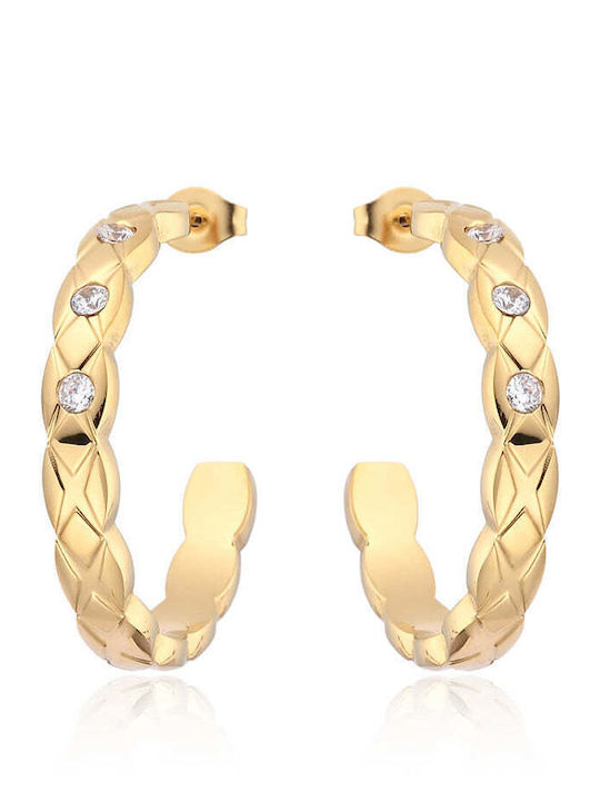 Asimi Body Piercing Single Gold Plated Steel Earring with Stones
