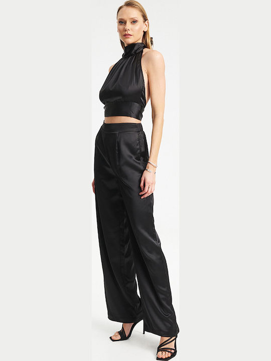 Pantalon Dama Din Țesătură Negru