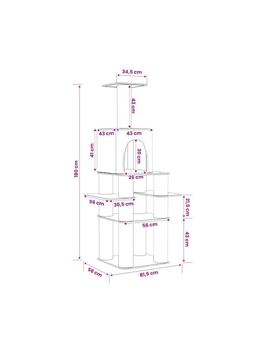 vidaXL Ονυχοδρόμιο Γατόδεντρο Μπεζ 81.5x56x180εκ.