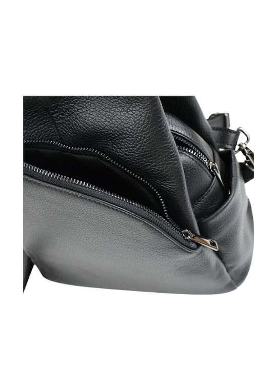 Damentasche aus Leder Rucksack Handtasche Schwarz