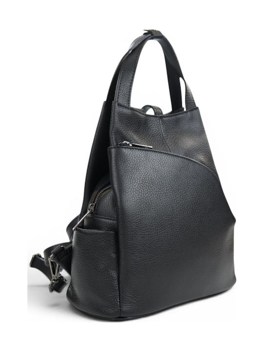 Damentasche aus Leder Rucksack Handtasche Schwarz