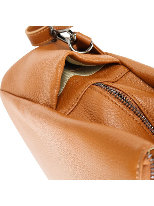 Leather Women's Backpack Handbag Tabac Brown