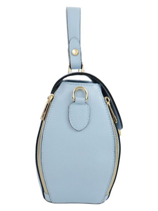 Leather Women's Light Blue Shoulder Bag