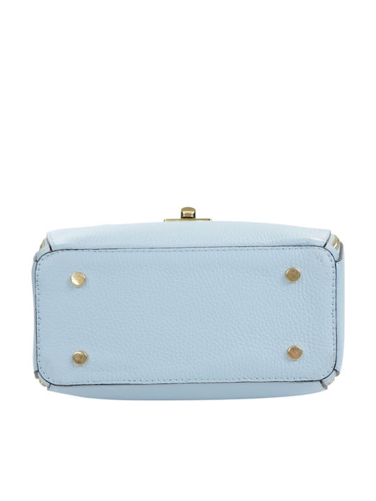 Leather Women's Light Blue Shoulder Bag
