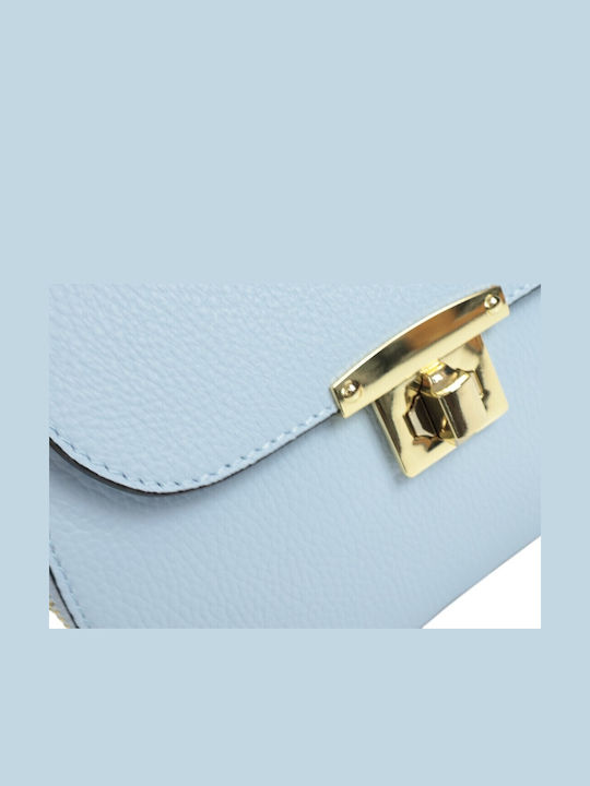 Leather Women's Light Blue Shoulder Bag