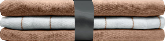 Tea Towel Made Of 100% Cotton In Brown Colour 50x70cm 3 Pieces
