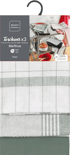 Ποτηρόπανο από 100% Βαμβάκι σε Λευκό Χρώμα 50x70cm 3τμχ