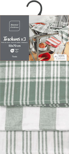 Tea Towel Made Of 100% Cotton In White Colour 50x70cm 3 Pieces