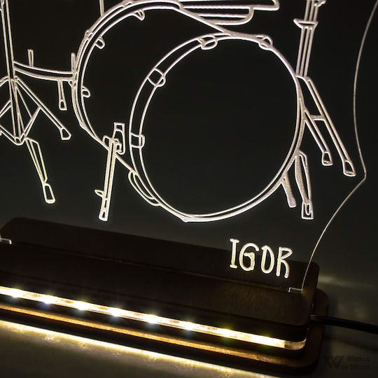 World of Wood Διακοσμητικό Φωτιστικό Ντραμς LED 19x19εκ.