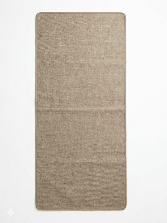 Non-Slip Runner Wicker Beige Rug 60x180cm
