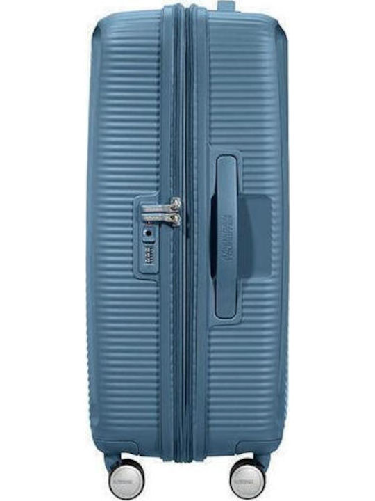 American Tourister Soundbox Medium Travel Suitcase Stone Blue Height 67cm