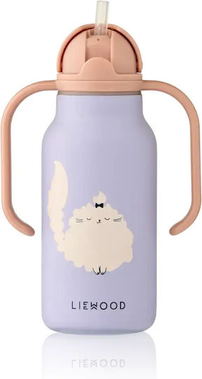 Liewood Cat Ανοξείδωτο Παιδικό Παγούρι Θερμός με Pop-Up Καπάκι Λιλά 250ml