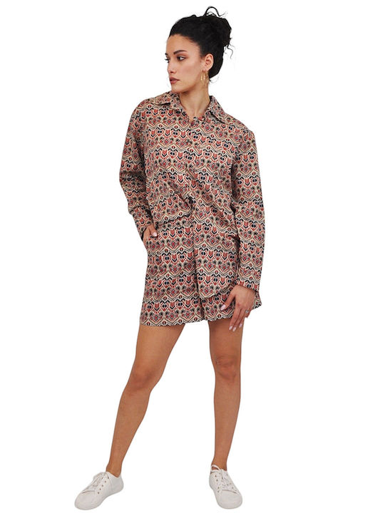 Set Pentru Femei cu Pantaloni Scurți Albaștri