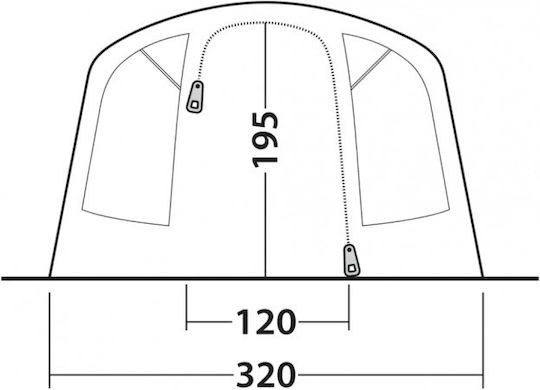 Outwell Monterey 5 Air Camping Tent Tunnel Blue 3 Seasons for 5 People 530x320x205cm