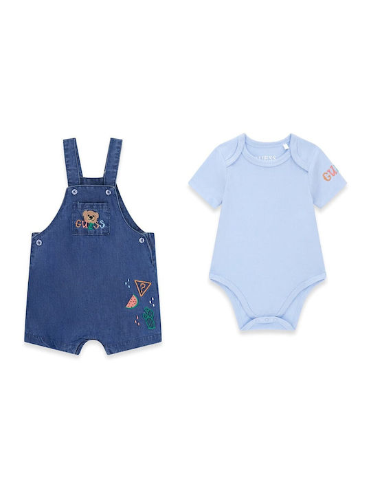 Guess Set Onesie with Pants Light Blue