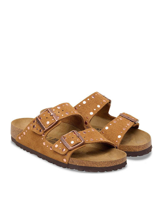 Rivet Flache Damen Anatomisch Sandalen Braun Schmale Passform