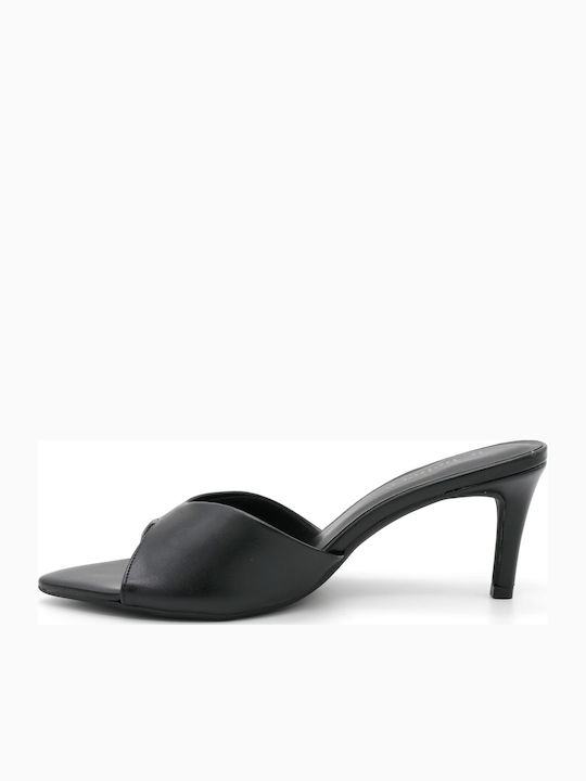 Mules With High Heel In Black Colour