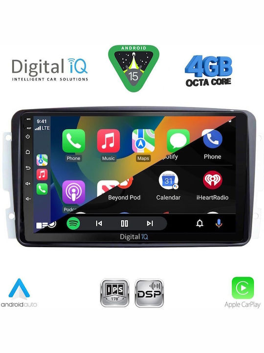 Digital IQ Car Audio System for Mercedes-Benz CLK Class 2000-2004 Bluetooth USB WiFi GPS Apple CarPlay Android Auto with 9" Touch Screen