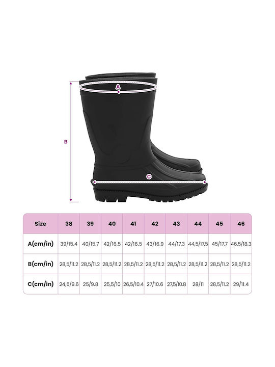 vidaXL Sicherheitsgummistiefel Knie Schwarz