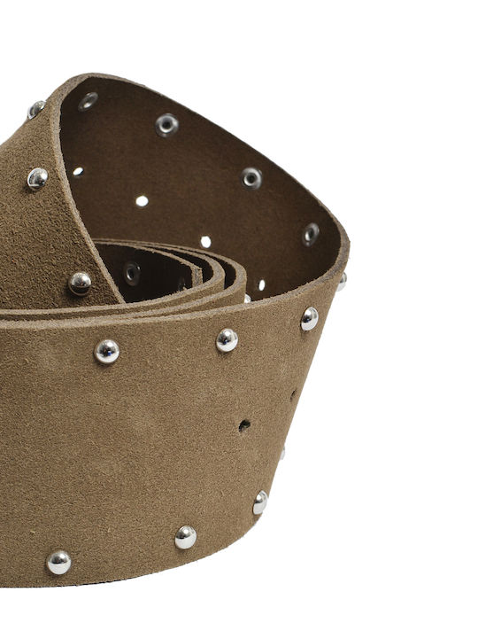 Wide Leather Women's Brown Belt