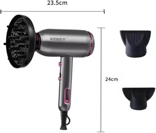 Kemei Ionisches Professionelles Haartrockner mit Diffusor 1700W