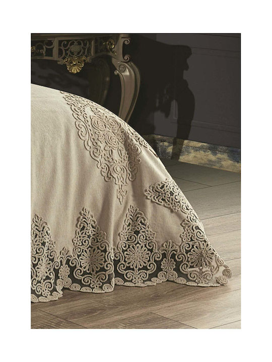 SteweHome Super-Double Bed Sheets Set 250x260cm Brown 4 Pieces
