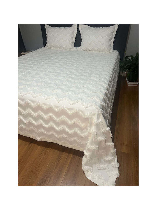 SteweHome King Size Bed Sheets Set 260x260cm White 4 Pieces