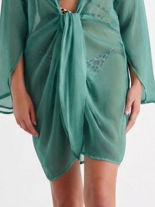 Blu4u Women's Mini Beach Caftan Green