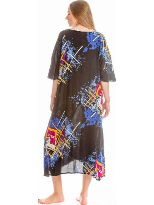 Rima Beachwear Women's Maxi Beach Caftan Black