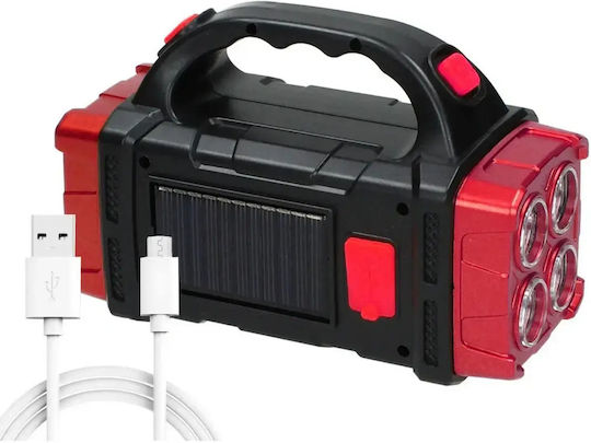 Verk Group Led Solar Lighting Accessory for Camping with Flashlight & Powerbank 25W Red