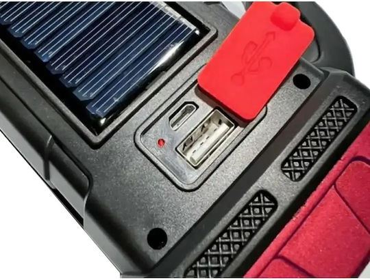 Verk Group Led Solar Lighting Accessory for Camping with Flashlight & Powerbank 25W Red