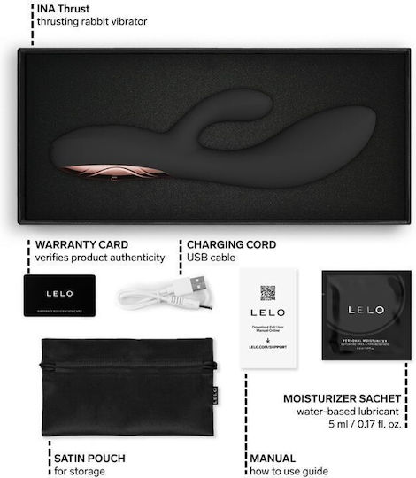 Lelo Ina Thrust Vibrator Kaninchen mit Fernsteuerung Schwarz