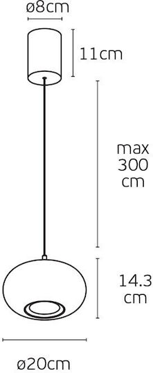 VK Lighting White LED Pendant Ceiling Light with Warm White Light