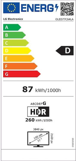 LG Smart TV 77" 4K UHD OLED Evo AI C6 HDR (2026) OLED77C64LA