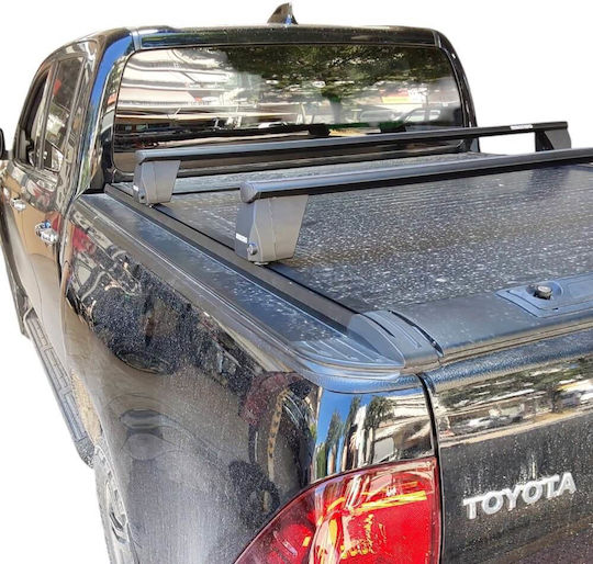 Menabo Aluminum Car Roof Bars for Toyota Hilux 2020+ Set with Roof Rack Legs Black