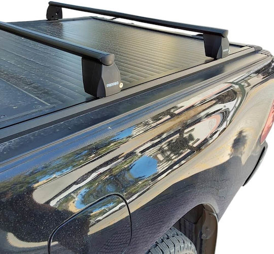 Menabo Aluminum Car Roof Bars for Toyota Hilux 2020+ Set with Roof Rack Legs Black