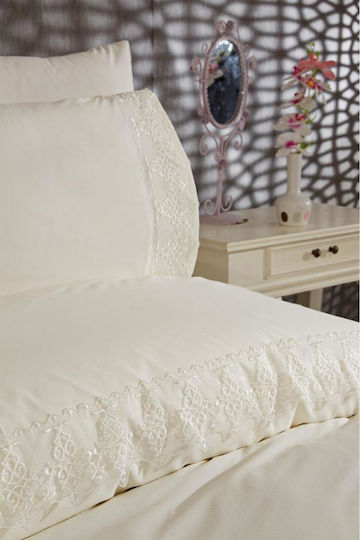 SteweHome Duvet Cover Set 200x220cm Double With 2 Pillowcases Beige