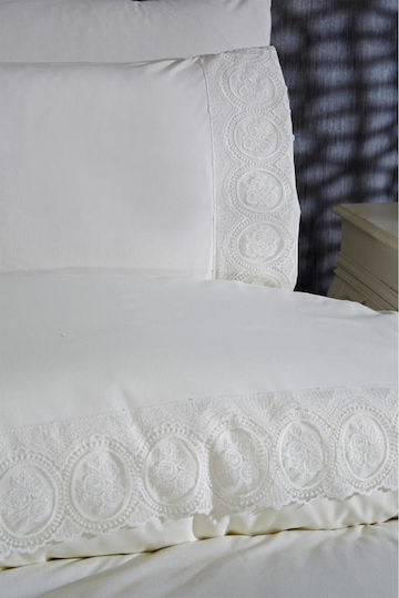SteweHome Duvet Cover Set 200x220cm Double With 2 Pillowcases Beige
