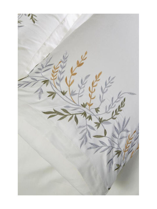 SteweHome Σετ Παπλωματοθήκη Βαμβακερή 200x220cm Διπλή με 2 Μαξιλαροθήκες Κρεμ