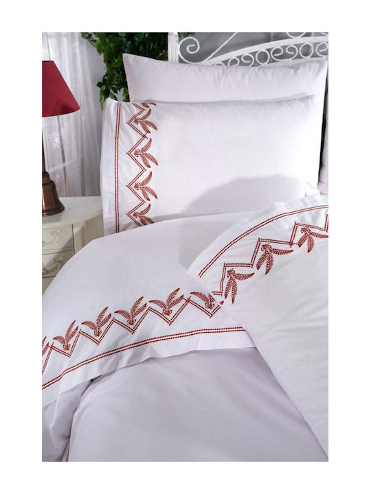SteweHome Σετ Παπλωματοθήκη Βαμβακερή 200x220cm Διπλή με 2 Μαξιλαροθήκες Μπεζ