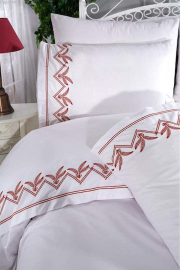 SteweHome Cotton Duvet Cover Set 200x220cm Double With 2 Pillowcases Beige
