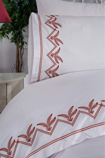 SteweHome Cotton Duvet Cover Set 200x220cm Double With 2 Pillowcases Beige
