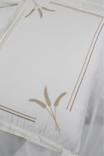 SteweHome Cotton Duvet Cover Set 200x220cm Double With 2 Pillowcases Cream